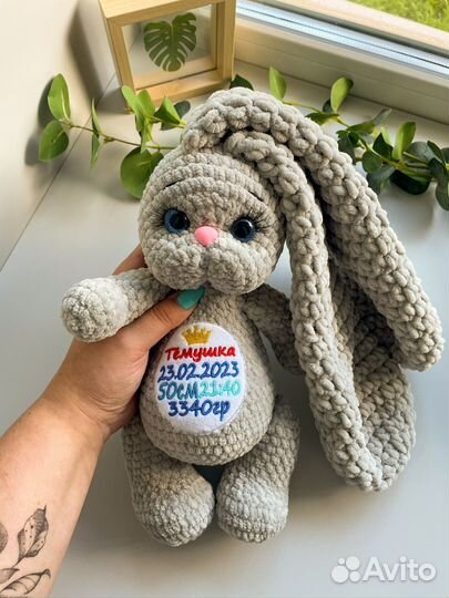 Мягкая игрушка ручной работы Зайка