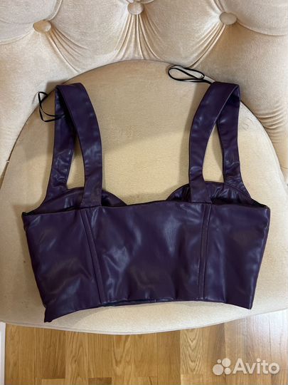 Zara кожаный топ