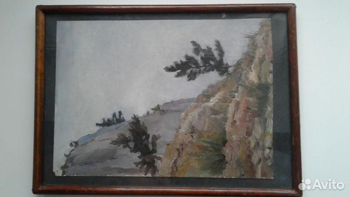 Картина Утёс. СССР. Картон, масло