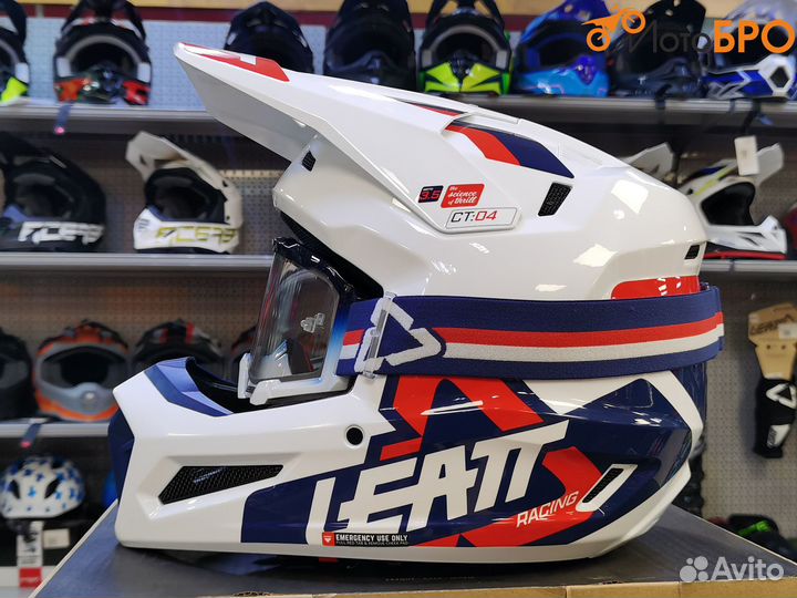 Шлем кроссовый Leatt Moto 3.5 V24 royal с очками