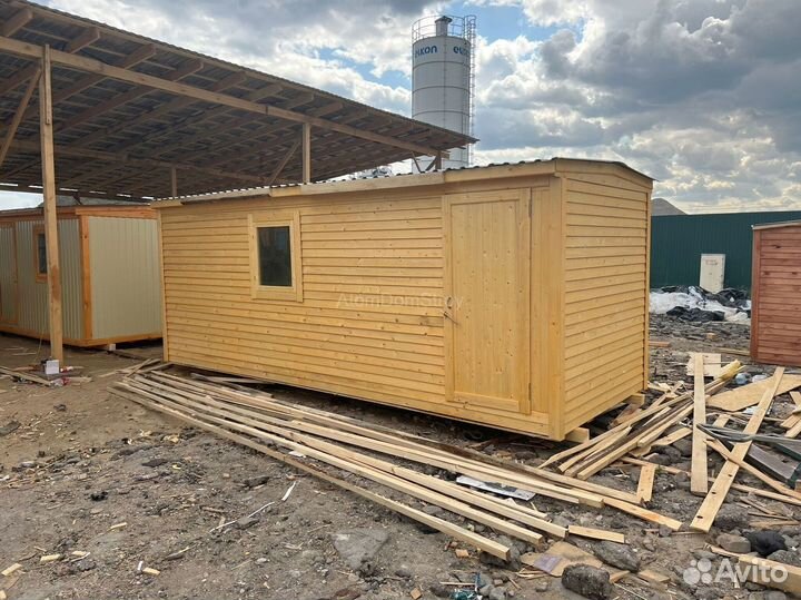 Вагончик бытовка строительная с установкой