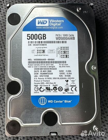 Жесткий диск WD5000aakb, 500 Gb
