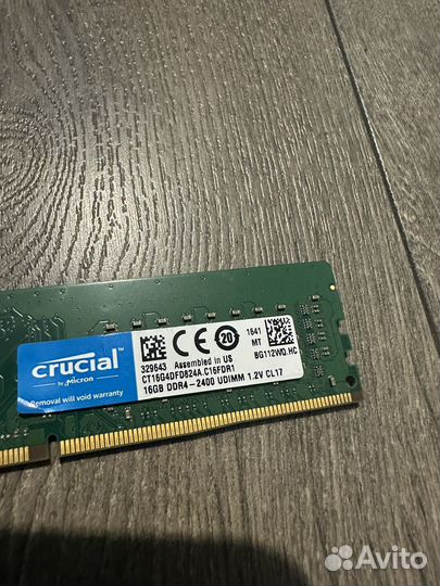 Оперативная память DDR4 16Gb Crucial