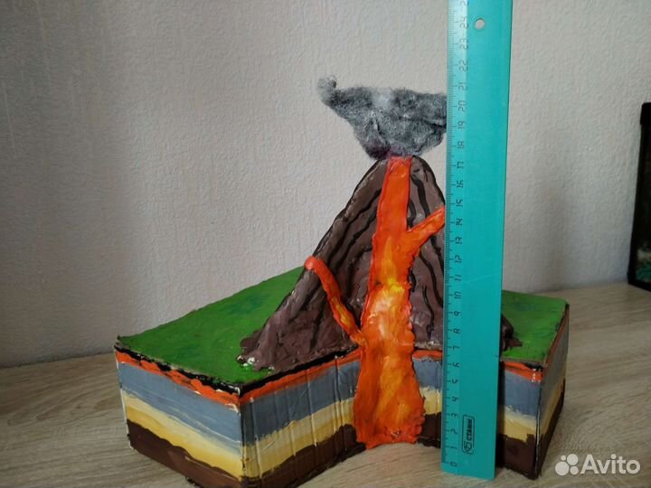 Макет вулкана в разрезе