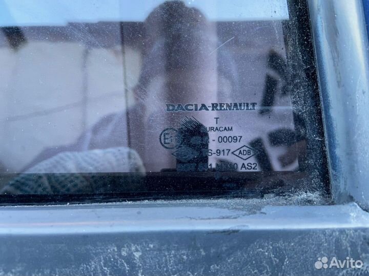 Стекло двери задней право renault Logan