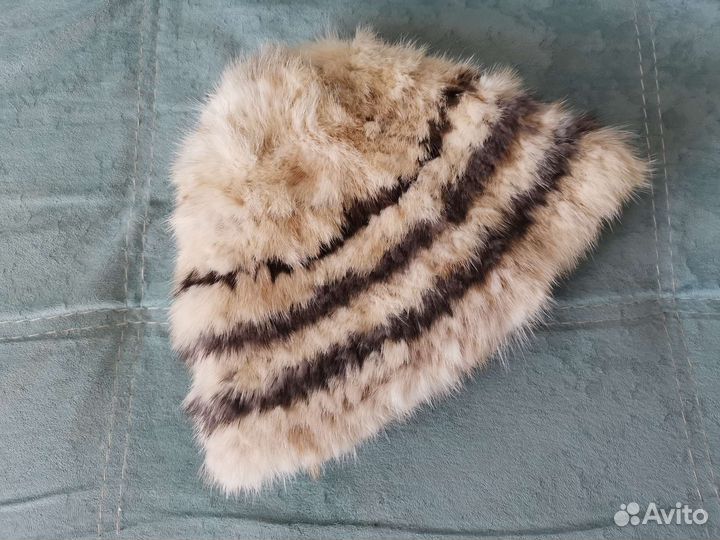 Шапка норковая вязаная женская