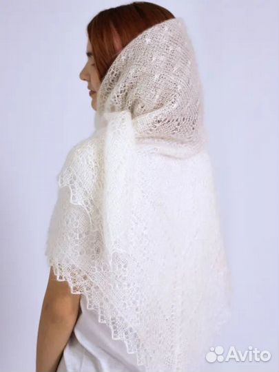 Пуховый платок паутинка из натурального пуха