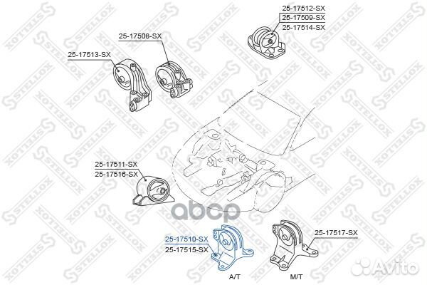 25-17510-SX подушка двигателя левая Mitsubishi