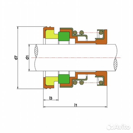 Уплотнитель насоса торцевой 104-45 (65) Cer/Cer