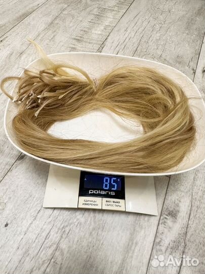 Волосы для наращивания 70 см натуральные блонд