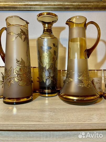 Кувшин стаканы Ваза Богемия Чехия