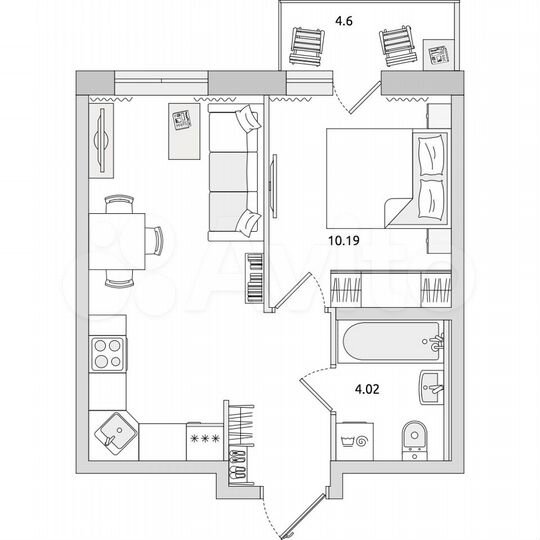 1-к. квартира, 38,2 м², 17/17 эт.