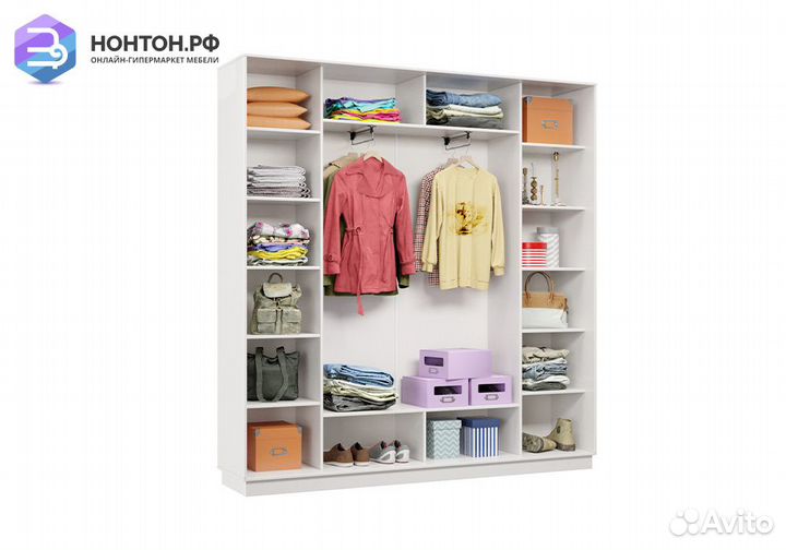 Шкаф-купе трёхдверный Ирида с 1 зеркалом белый