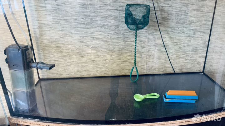 Аквариум 125л с тумбой(подсветка, фильтр, скребок)