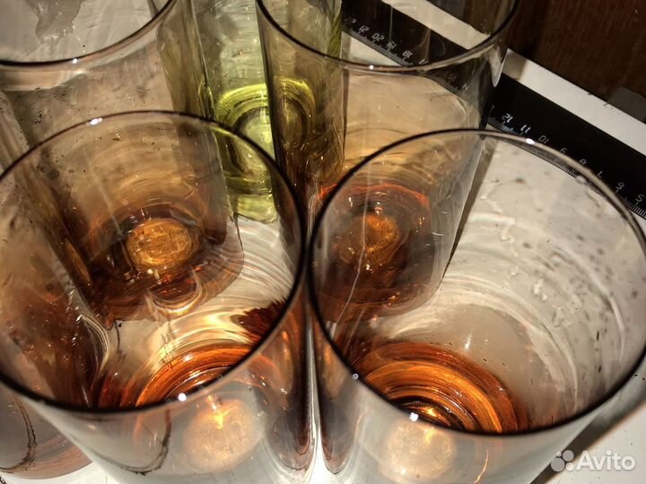Стаканы из цветного стекла времен СССР