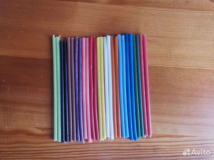 Свечи цветные восковые, свеча цветная восковая