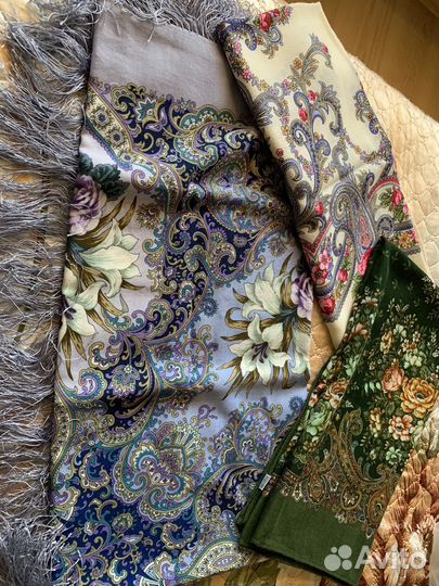 Павлопосадский платок, шаль шерсть 100