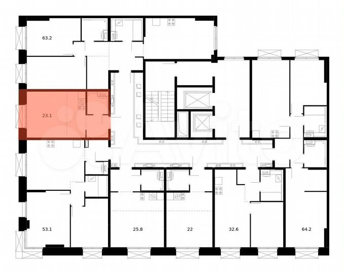 Квартира-студия, 23,1 м², 3/14 эт.