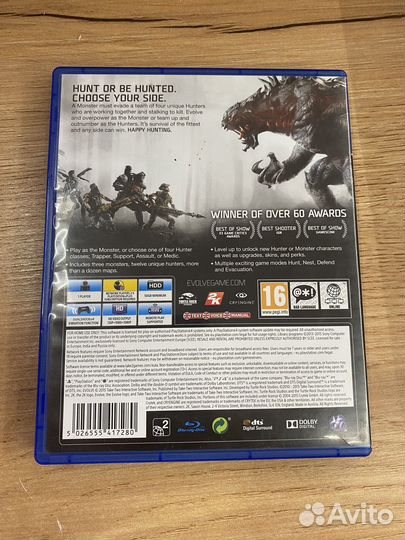 Evolve диск для PS4 б/у