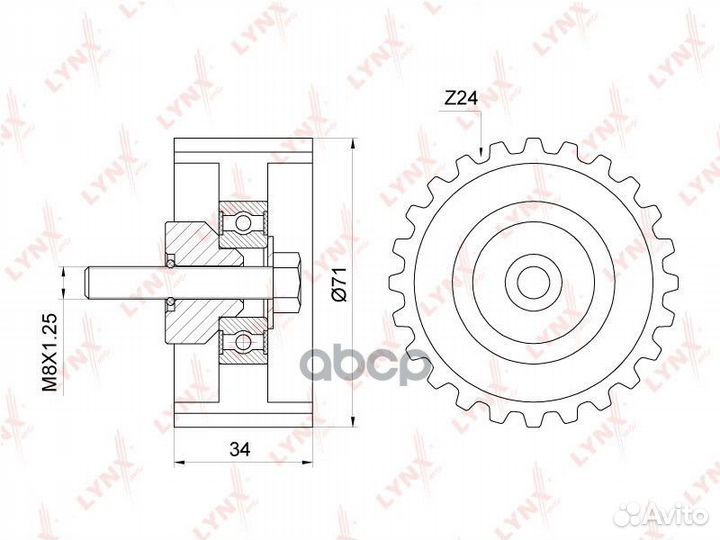Ролик обводной ремня грм PB3131 lynxauto