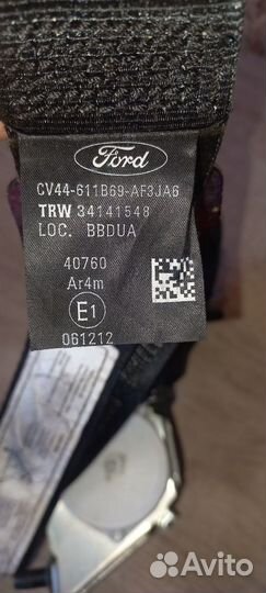 Ремень безопасности задний левый Ford kuga 2