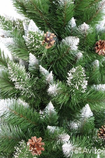 Ель искусственная Сосна с белыми кончиками и шишка