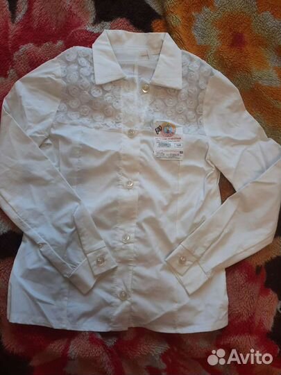 Блузка белая новая р128