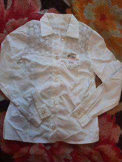 Блузка белая новая р128