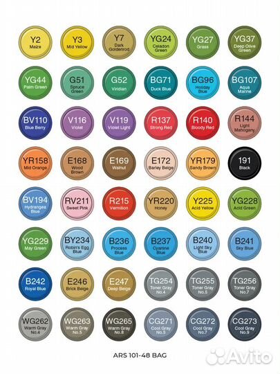 Спиртовые маркеры Artisticks basic 48 шт в сумке