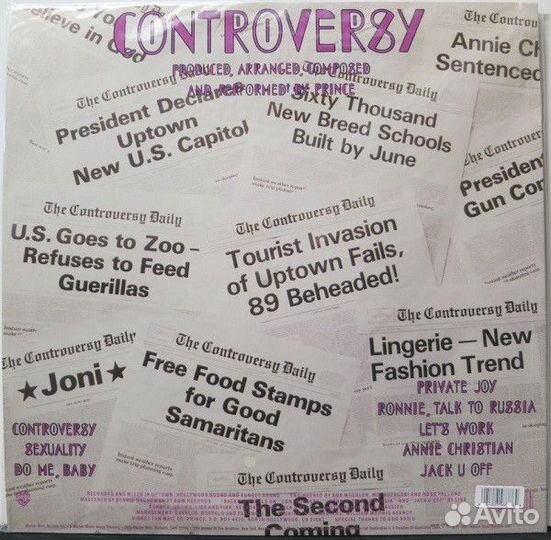 Виниловая пластинка Prince controversy (180 Gram/R
