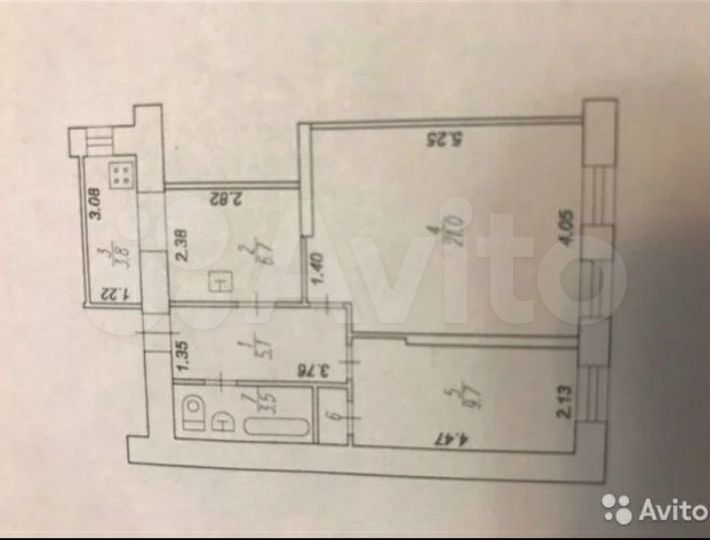 2-к. квартира, 54 м², 2/2 эт.