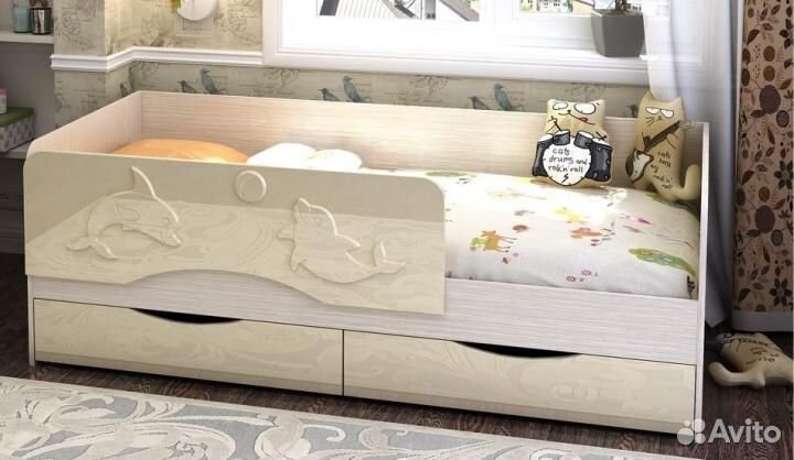 Кроватка детская Дельфины 1,6 мдф новая