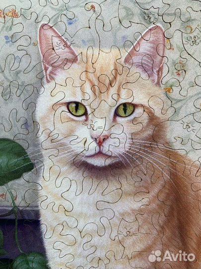 Рыжий кот и апельсины Деревянный пазл