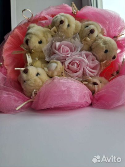 Букеты из мягких игрушек из мишек