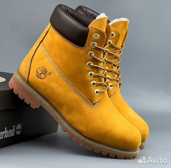 Ораньжевые Timberland с мехом