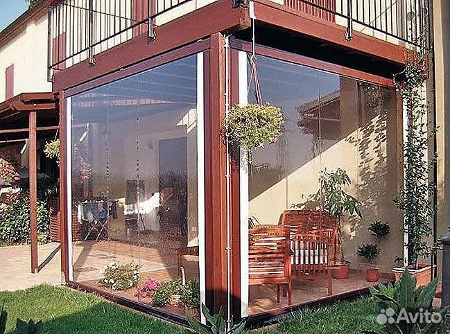 Мягкие окна для веранды террасы, беседки, под ключ