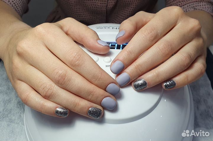 Маникюр комби + гель лак