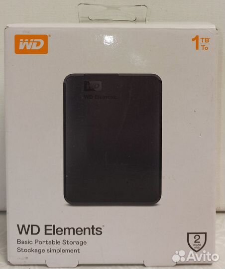 Внешний жёсткий диск wd elements 1tb