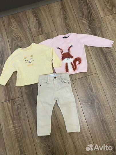 Комплект для девочки.Джинсы zara и две кофты