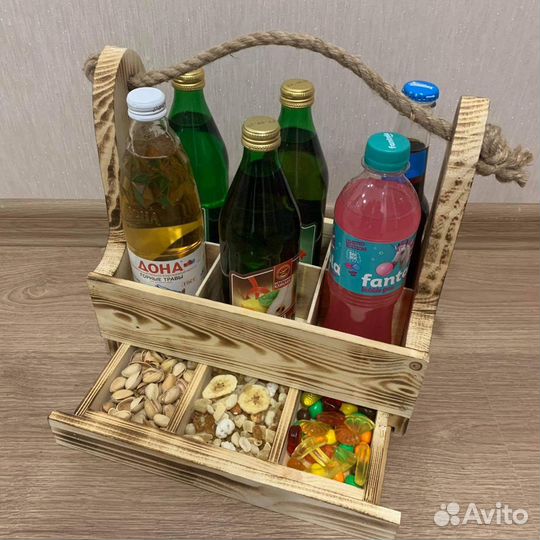 Ящик под 6 бутылок подарочный