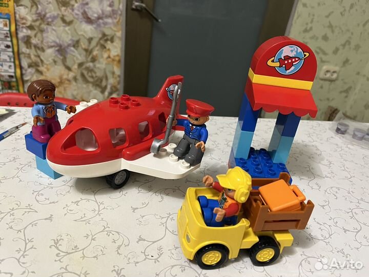 Лего дупло аэропорт, трактор, пожарная, грузовик