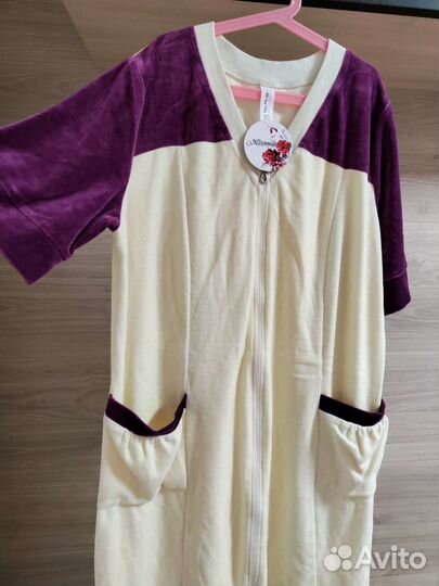 Халат велюровый, размер 46,50,52