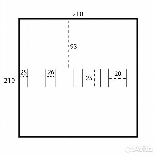 Пол 210х210см для палатки куб утепленный, универс