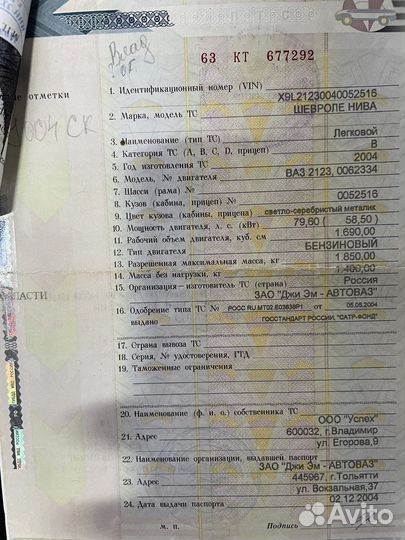 Разбор Chevrolet Niva