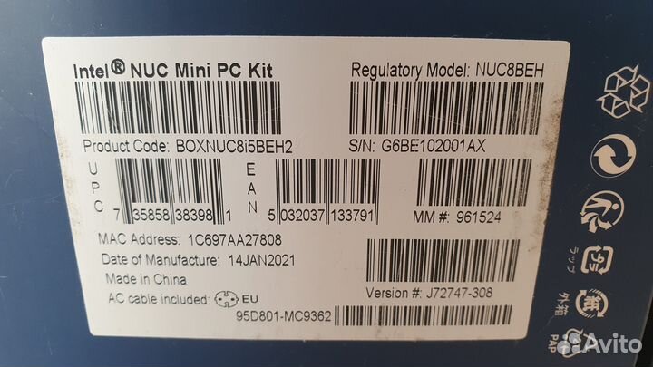 Мини компьютер / PC Intel NUC i5 8259U boxnuc8I5BE