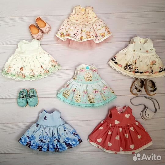 Платье без рукавов для куклы Мия (30 см)