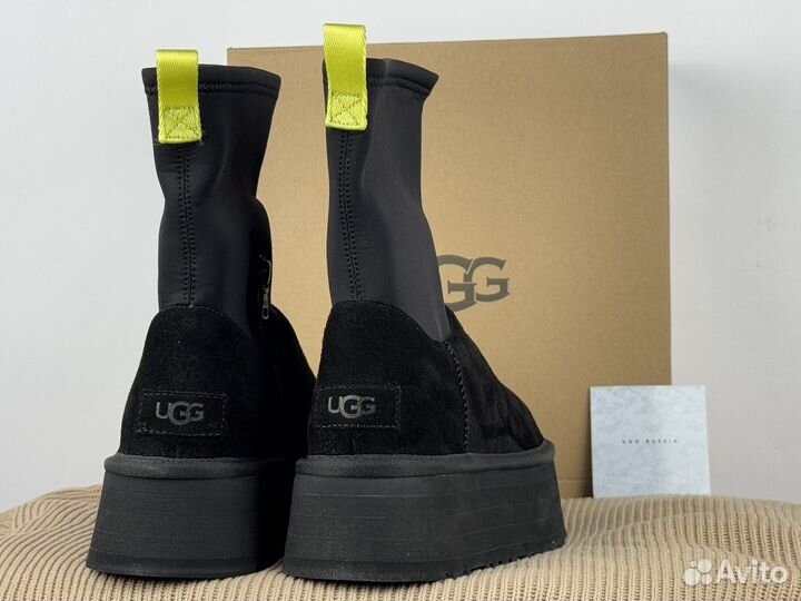 Угги UGG Dipper Black женские на платформе