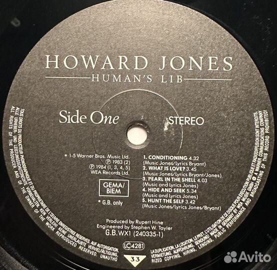 Howard Jones – Human's Lib (Германия 1984г.)