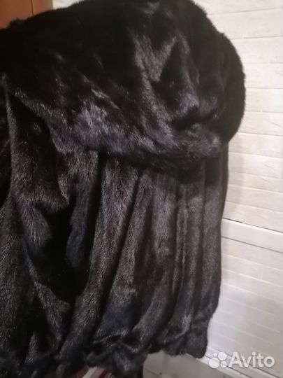 Шуба норковая с капюшоном 54-56