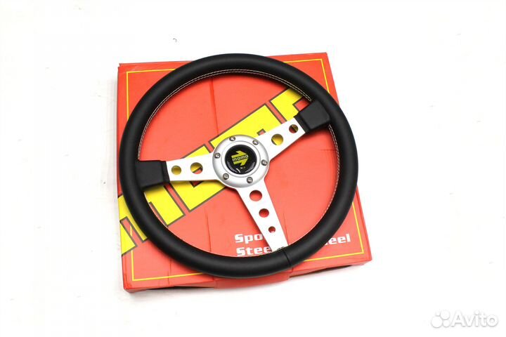 Спортивный руль момо prototipo черный /серый